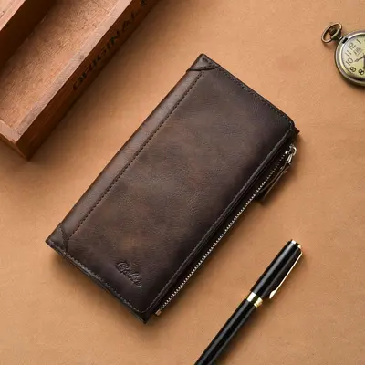 Men's Retro Wallet, Large Capacity, Multi-Card and Coin Compartments - 8