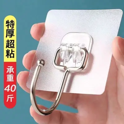 Starke transparente Haken für die Küche, spurlose transparente Haken für das Badezimmer, bohrfreie Wandhaken für die Rückseite von Türen und Arbeitsplatten. - 7