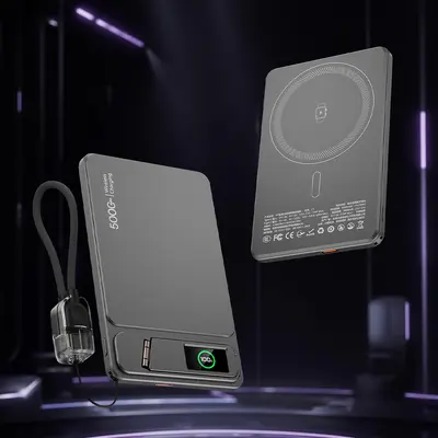MagSafe Wireless Magnetic Power Bank with TFT Color Screen and Stand - 8