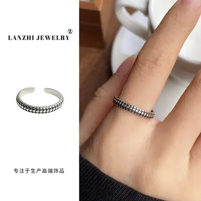 Lanzi beliebter Ring aus Thai-Silber für Damen, minimalistisches Design, vielseitig kombinierbar, stapelbar, 925er Silberschmuck