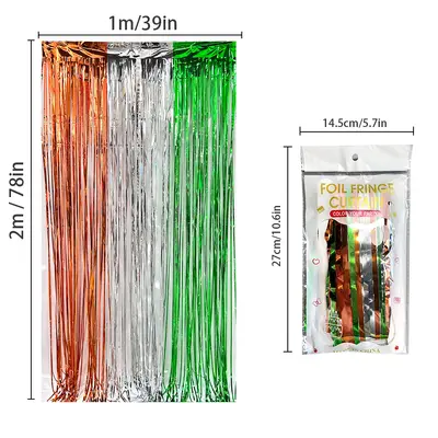2m Two-Color Rain Silk Curtain Backdrop for Party and Birthday Decoration - 5