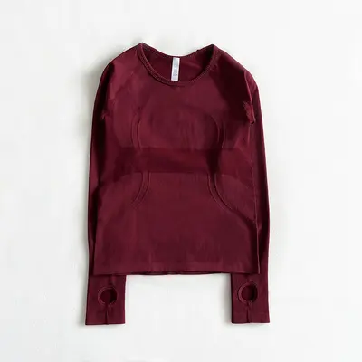 Women's Yoga Long Sleeve T-Shirt Round Neck High Elastic Breathable - 11