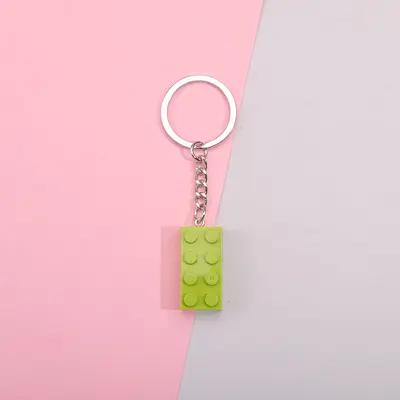 Colorful Acrylic Building Block Keychain Ring Chain Necklace - 7