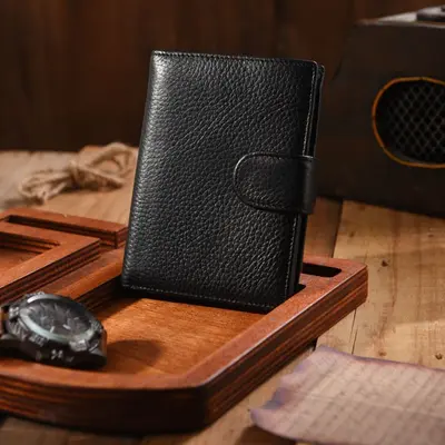 Vintage RFID-Blocking Cowhide Men's Short Wallet - 5