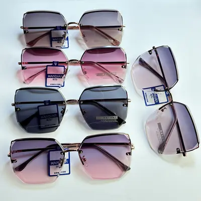 2026 Metal Nylon Polarized Sunglasses for Women - UV Protection, Anti-Glare, Face-Slimming Large Frame Fashion Design