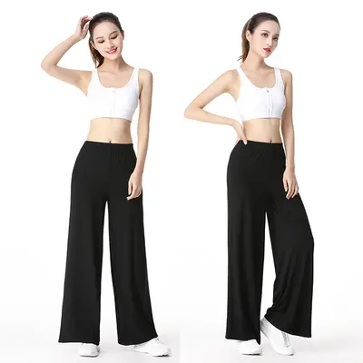 Modal-Yogahose mit weitem Bein, atmungsaktiv, Plus Size