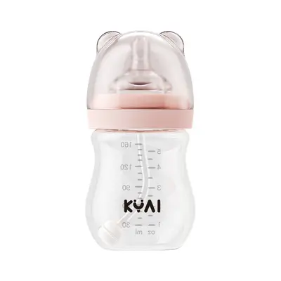Babyflasche mit breitem Hals, Silikonhülle, stoßfestes Glas