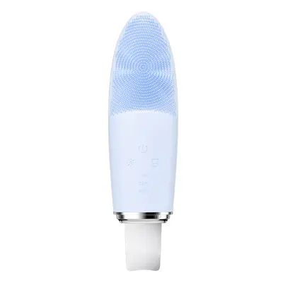 Silicone Hot Compress Facial Cleansing Device 3-in-1 Face Brush Electric Blackhead Remover Ultrasonic Skin Scraper Electric Cleansing Device - 8