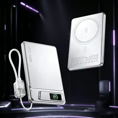 MagSafe Wireless Magnetic Power Bank with TFT Color Screen and Stand - 9