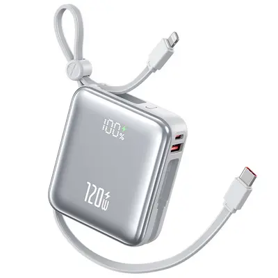Cross-Border 120W Super Fast Charging Power Bank Compact Portable 20000mAh Built-in Cable Mobile Power Bank with Lanyard Gift - 10