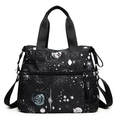 Women's Printed Nylon Crossbody Bag, Large Capacity Casual Shoulder Bag - 4