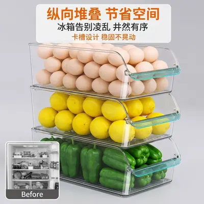 Refrigerator storage box, PET, drawer-type, foldable