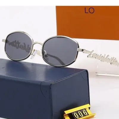 Cross-border Same Style as Lvjia 2026 New European and American Trend Metal Oval Hollow Sunglasses Fashion Sunglasses Manufacturer
