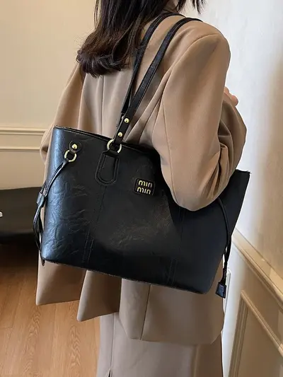 Retro Commuter Tote Bag, Large Capacity, Single-Shoulder Underarm Bag for Women - 4