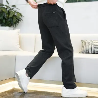 Winter Herrenhose aus Wollmischung, gefüttert, lockere gerade Passform