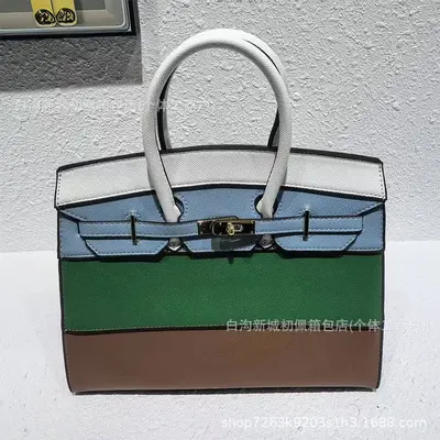 Damen-Patchwork-Platinum-Tasche, großes Fassungsvermögen, minimalistisch - 4