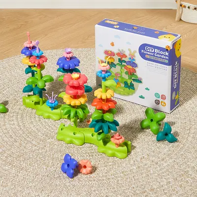 Large Particle Building Blocks for Boys and Girls, Educational Garden DIY Flower Set - 11
