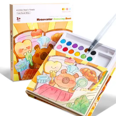 Sınır ötesi özel çocuk suluboya guaj grafiti yapışkan notlar boyama DIY boya suluboya boyama boyama seti. - 12