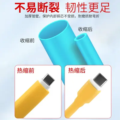 Data cable heat shrink protection sleeve, USB-C