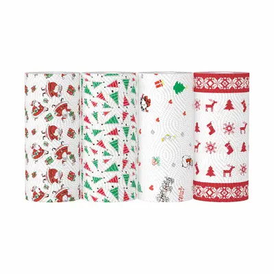 Cross-border Export Christmas Pattern Series Kitchen Paper Oil-absorbent Water-absorbent Paper Creative Printed Christmas Kitchen Paper