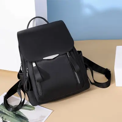 Korean-Japanese Style Casual Minimalist Nylon Women's Backpack - 3