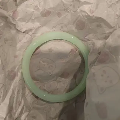 Hetian jade bracelet, clear water green, natural stone - 9