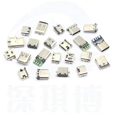 USB-C konnektör, 6P16P, dikey, hızlı şarj