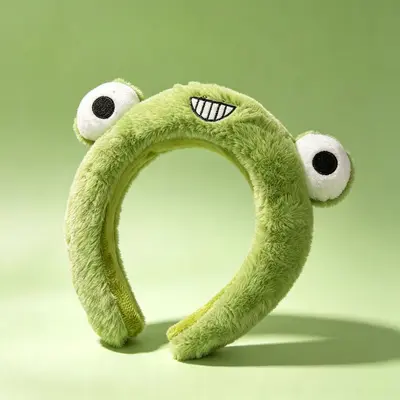 Cartoon Frog Plush Face Wash Headband for Children