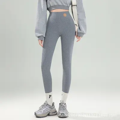 纯棉打底裤女外穿2026春秋新款高腰弹力大码瑜伽新比裤螺纹小脚裤 - 11