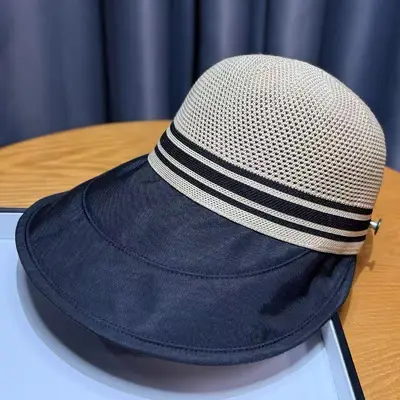 Neue breite Krempen gestrickte Baseballkappe für Frauen, Frühling und Sommer, großer Kopfumfang, modische vielseitige Sonnenblende Outdoor-Reise Sonnenschutz Kappe. - 12
