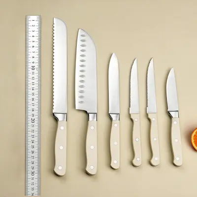Stainless steel knife set with ABS handle chef and steak knives