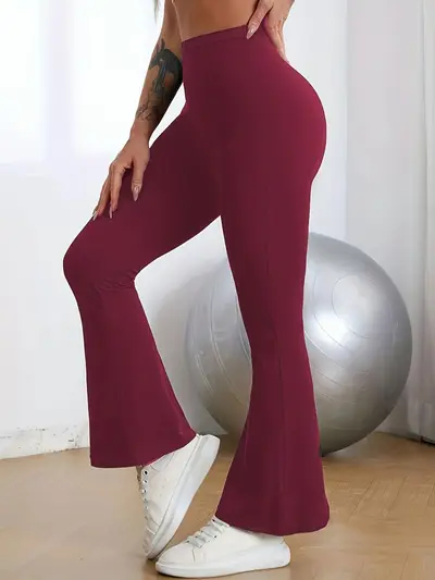 Women's high-waist flared yoga pants, high elasticity, body-shaping - 8