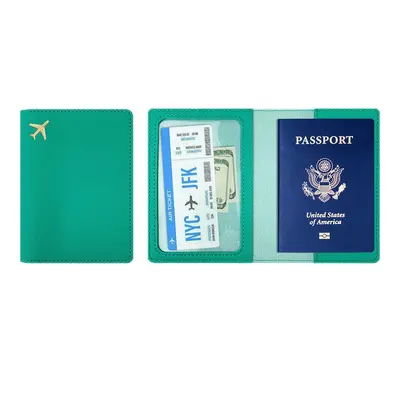 Grenzüberschreitendes Heißpräge-Flugzeug-Dicke-PU-Leder-Passbuch-Schutzhülle, Lederpass-Halter mit kundendefinierbarem LOGO, Passportmappe