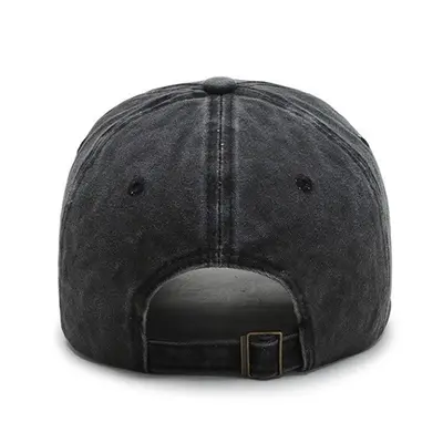 Euro-American Cross-Border Water-Washed Four-Seam Vintage Baseball Cap Distressed Denim Duck Bill Cap Hot-Selling Plain Cap Custom Logo - 5