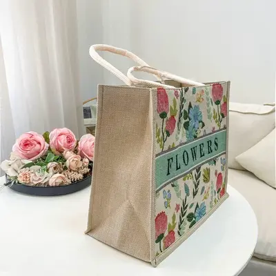 Canvas Tote Bag with Zipper and Shoulder Strap - 4