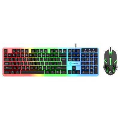 AOC KM100 Wired USB Backlit Keyboard and Mouse Set - 11