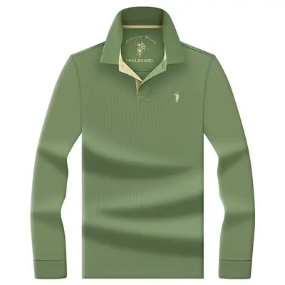 Herren Langarm-Poloshirt aus mercerisierter Baumwolle - 13