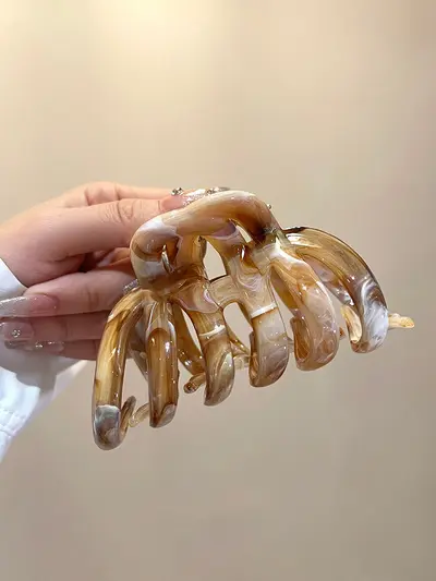 Süper güçlü kavrama ~ Kadınlar için ekstra büyük mürekkep balkabağı pençe klipsi 2024 yaz için yeni üst düzey arka kafa köpekbalığı saç tokası saç aksesuarı. - 7