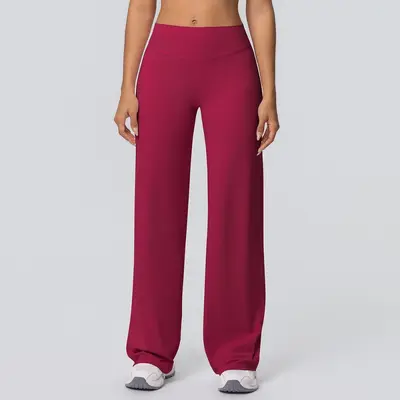 High-Waist Yoga Flared Pants, Double-Sided Brushed Fabric, Breathable - 12