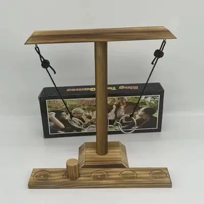 Ring Toss Games Wooden Toy Bar Family Desktop Hook and Loop Ring Toss Game