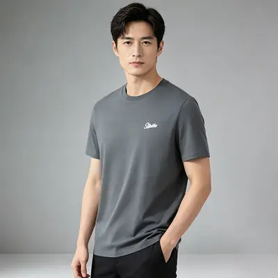 Erkek yazlık kısa kollu T-shirt, nefes alabilen, harf baskılı, yuvarlak yaka, 2W330 - 7