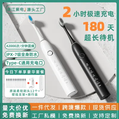 Rechargeable Electric Toothbrush for Adults, Soft Bristle Sonic Model