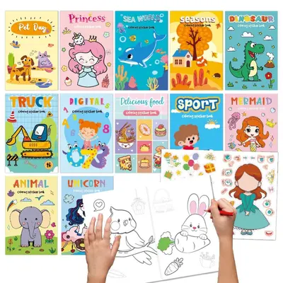 Kinder-Mal-Stickerbuch mit thematischen Aktivitäten