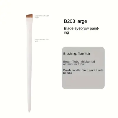 Porcelain White Crescent Eyeliner Brush with Angled Thin Tip - 8