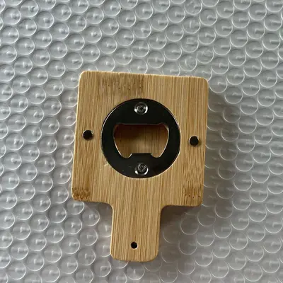 Runder Bambus-Flaschenöffner mit Magnet aus Edelstahl - 11