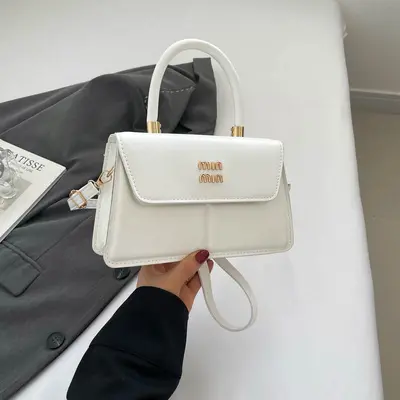 Women's Shoulder Bag, Small Square Model, Solid Color - 8