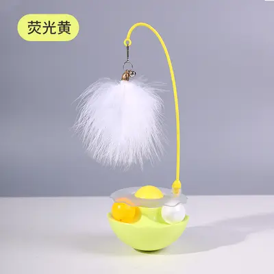 Weighted Roly-Poly Cat Teaser Wand, Chew-Resistant Automatic Cat Toy - 11