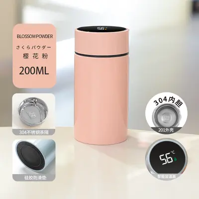 Intelligente Thermoskanne mit Temperaturanzeige, kompakt und tragbar, Edelstahl-Taschentasse, hoher ästhetischer Wert, Mini süße Thermoskanne Wasserflasche, personalisierbar. - 8