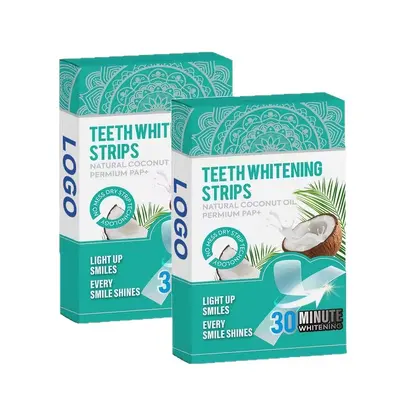 Teeth whitening strips with PAP and coconut oil extract