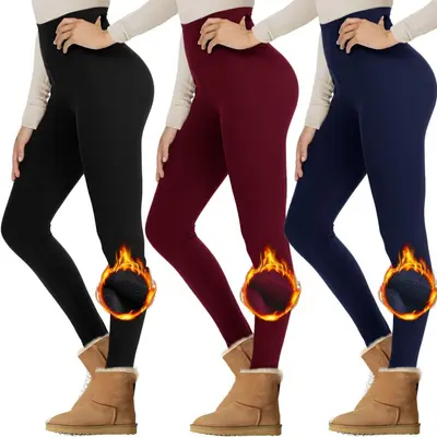 Polar astarlı kadın yüksek belli kışlık yoga pantolonu, karın kontrollü, sıcak